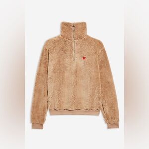 Topshop Teddy Embroidered Heart Pullover
